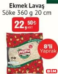 SÖKE EKMEK LAVAŞ 360 G 20 CM 8'Lİ YAPRAK